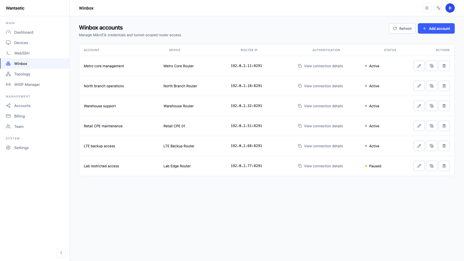 Winbox access without opening port 8291 in the sanitized Wantastic beta interface